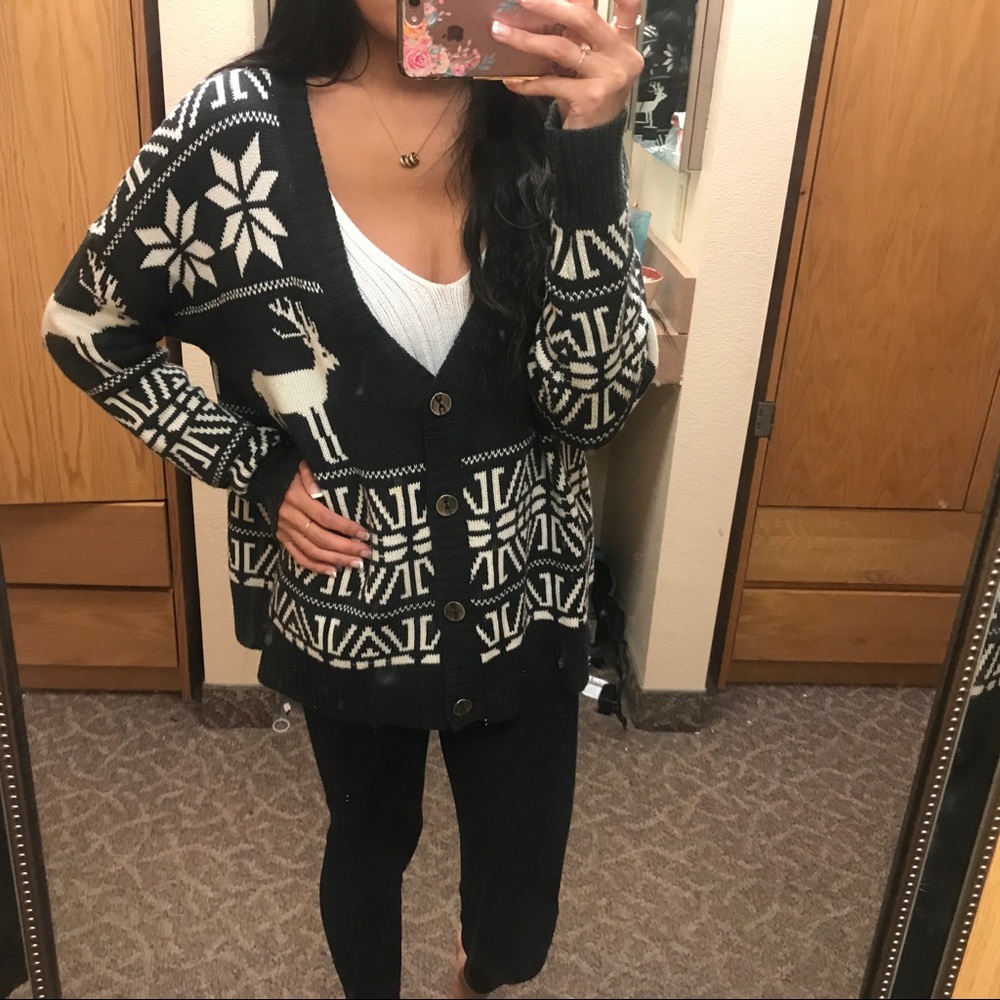 F21 Reindeer Sweater